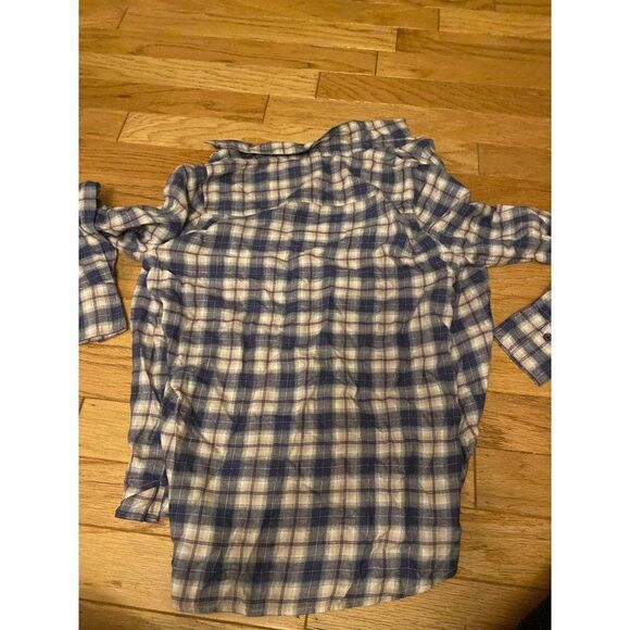 BeachLunchLounge women's soft plaid button down collared long sleeve shirt sz S - Picture 7 of 9